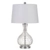 27 in. Clear Glass Indoor Table Lamp with Fabric Shade by CAL Lighting