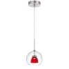 5.5 in. Integrated LED Clear Red Frost Metal and Glass Indoor Pendant by CAL Lighting