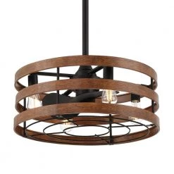 Audrey 25 in. LED Indoor Coal and Distressed Koa Aire-Delier Ceiling Fan with Remote by MINKA-AIRE