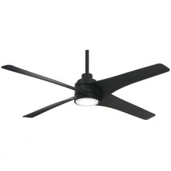 Swept 56 in. Integrated LED Indoor Coal Bond Compatible Ceiling Fan with Light and Remote Control by MINKA-AIRE