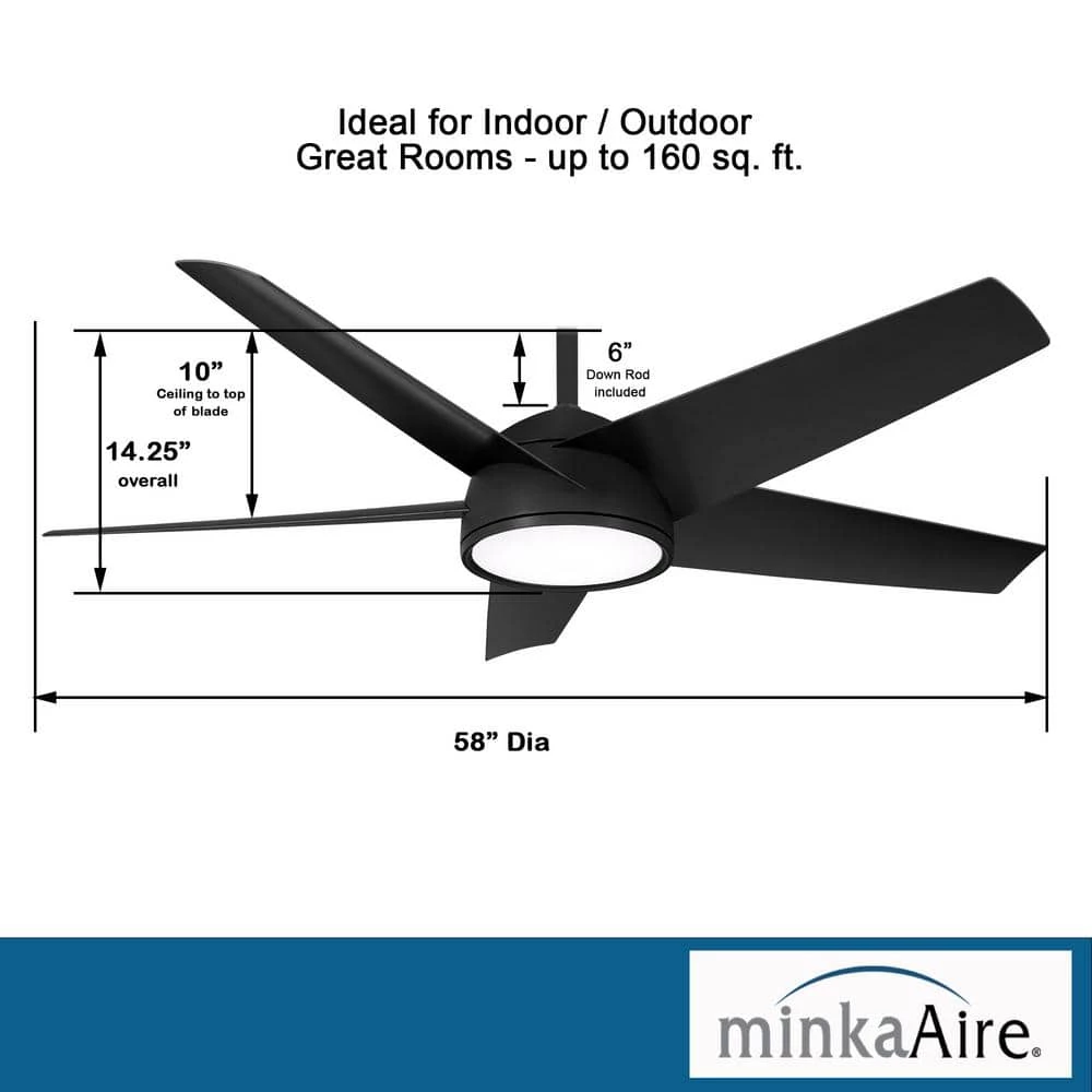 Chubby 58 in. Integrated LED Coal Smart Ceiling Fan with Remote Control by MINKA-AIRE - Image 7
