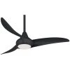 Light Wave 44 in. LED Indoor Coal Ceiling Fan with Light and Remote Control by MINKA-AIRE