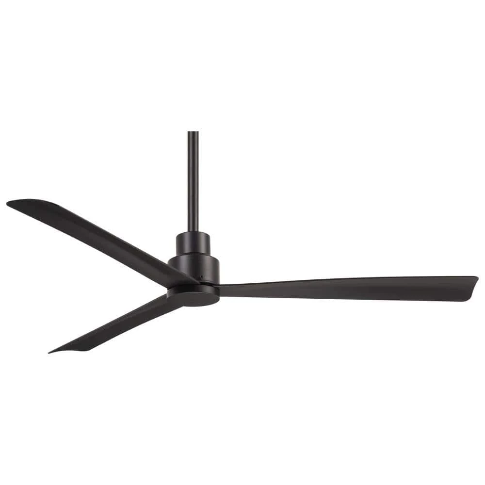 Simple 52 in. Indoor/Outdoor Coal Ceiling Fan with Remote Control by MINKA-AIRE