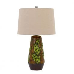 28.5 in. Cocoa Ceramic Indoor Table Lamp with Shade by CAL Lighting