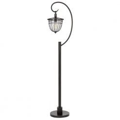 63 in. H Dark Bronze Metal and Glass Lantern Style Floor Lamp with Edison Bulb by CAL Lighting