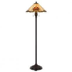 58.75 in. Dark Bronze Resin Floor Lamp with Tiffany Shade by CAL Lighting