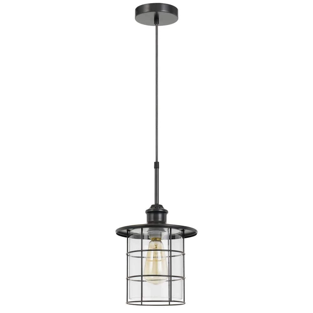 Silverton 1 Light Dark Bronze Pendant Light with Glass Shade by CAL Lighting