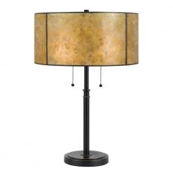 24 in. Dark Bronze Metal Table Lamp with Mica Shade by CAL Lighting