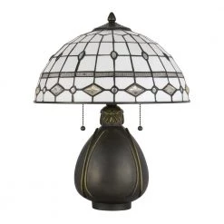 Tiffany 20 in. H Dark Bronze Resin Tabale Lamp by CAL Lighting