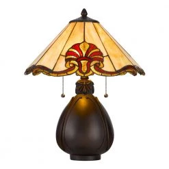 19.5 in. Dark Bronze Resin Table Lamp with Tiffany Shade by CAL Lighting