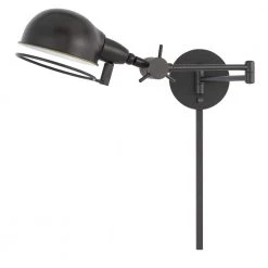 Linthal 5.25 in. H Dark Bronze Metal Swing Arm Wall Lamp by CAL Lighting