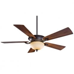 Delano 52 in. Integrated LED Indoor Dark Restoration Bronze Ceiling Fan with Light and Wall Control by MINKA-AIRE