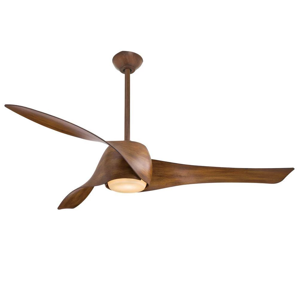 Artemis 58 in. Integrated LED Indoor Distressed Koa Ceiling Smart Fan with Light and Remote Control by MINKA-AIRE
