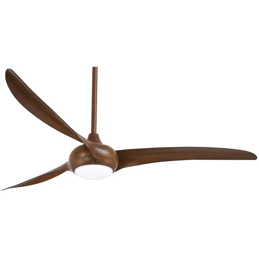 Light Wave 65 in. Integrated LED Indoor Distressed Koa Ceiling Fan with Light and Remote Control by MINKA-AIRE