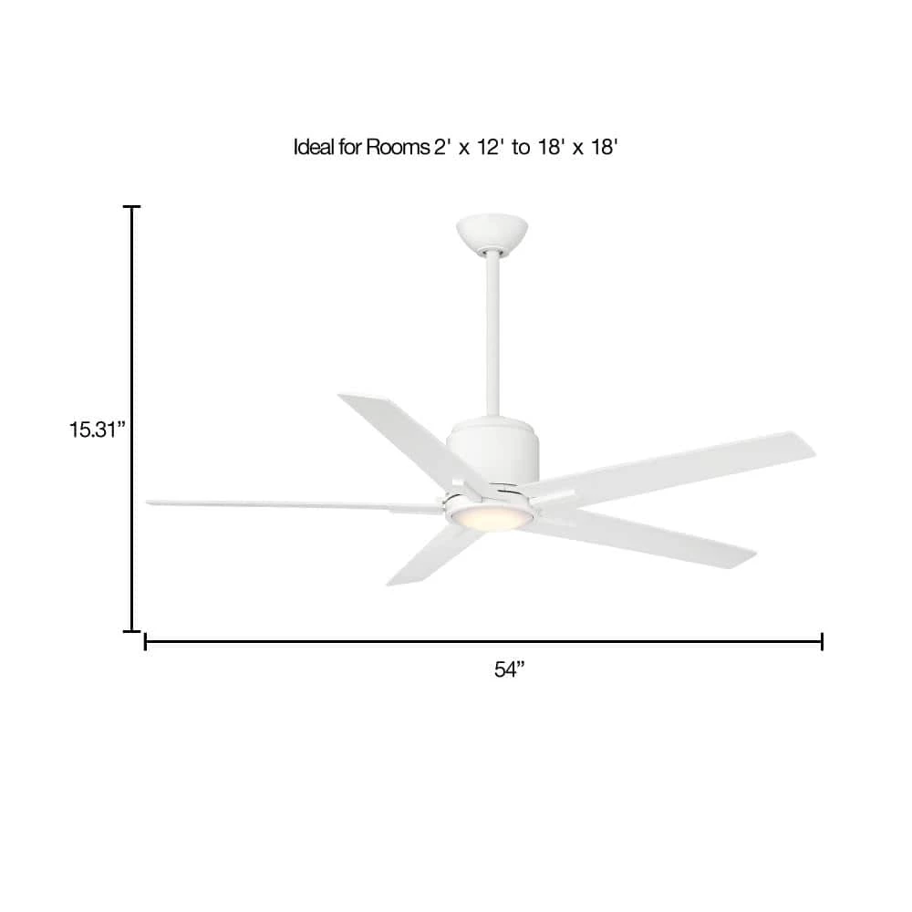 Savinci 54 in. LED Indoor Flat White Ceiling Fan with Remote by MINKA-AIRE - Image 7