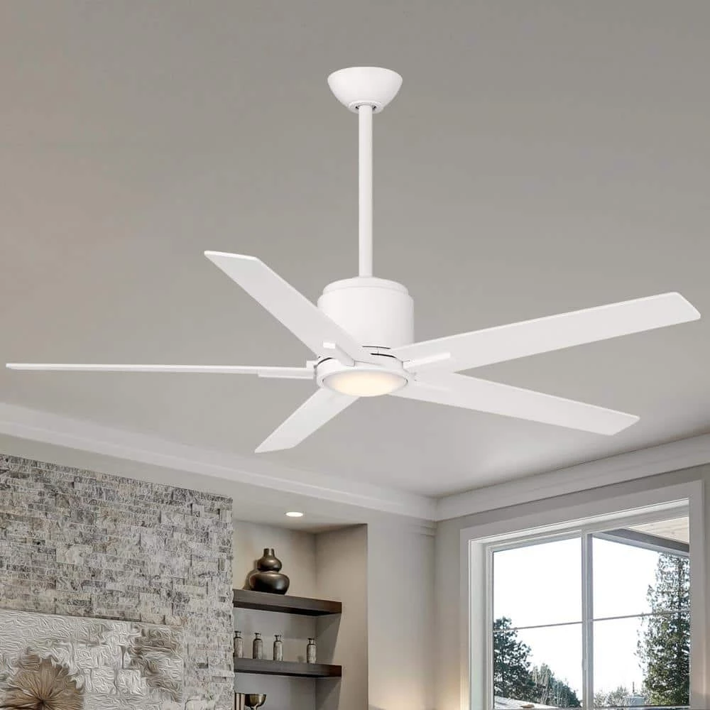 Savinci 54 in. LED Indoor Flat White Ceiling Fan with Remote by MINKA-AIRE - Image 2