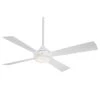 Aluma 52 in. LED Indoor Flat White Ceiling Fan with Light and Wall Control by MINKA-AIRE