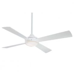 Aluma 52 in. LED Indoor Flat White Ceiling Fan with Light and Wall Control by MINKA-AIRE