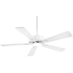 Contractor 52 in. Integrated LED Indoor Flat White Ceiling Fan with Light and Remote Control by MINKA-AIRE