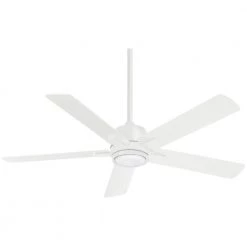 Stout 54 in. LED Indoor Flat White Ceiling Fan with Light and Remote Control by MINKA-AIRE