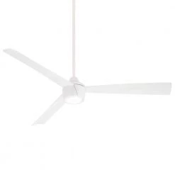 Skinnie 56 in. LED Indoor/Outdoor Flat White Ceiling Fan with Light and Remote Control by MINKA-AIRE