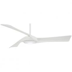Curl 60 in. LED Indoor Flat White Smart Ceiling Fan with Light and Remote Control by MINKA-AIRE