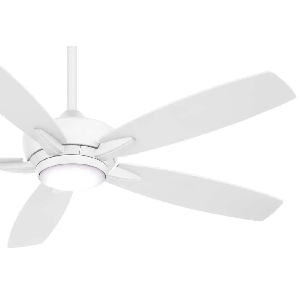 Kelvyn 52 in. Integrated CCT LED Indoor Flat White Ceiling Fan with Remote by MINKA-AIRE - Image 3