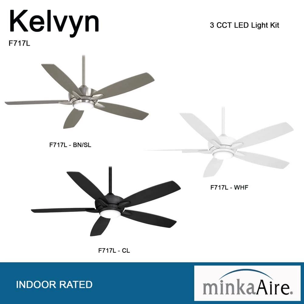 Kelvyn 52 in. Integrated CCT LED Indoor Flat White Ceiling Fan with Remote by MINKA-AIRE - Image 8