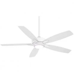Kelvyn 52 in. Integrated CCT LED Indoor Flat White Ceiling Fan with Remote by MINKA-AIRE