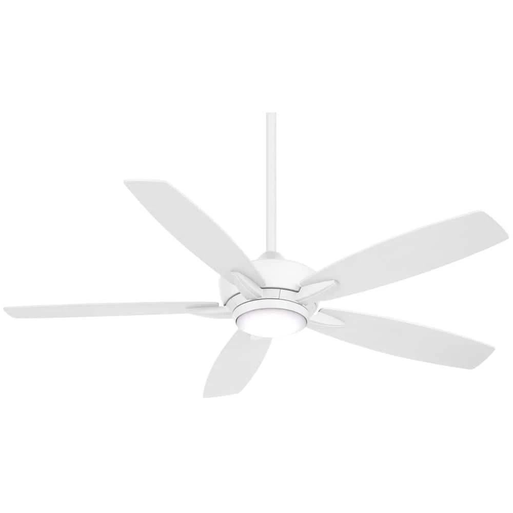 Kelvyn 52 in. Integrated CCT LED Indoor Flat White Ceiling Fan with Remote by MINKA-AIRE