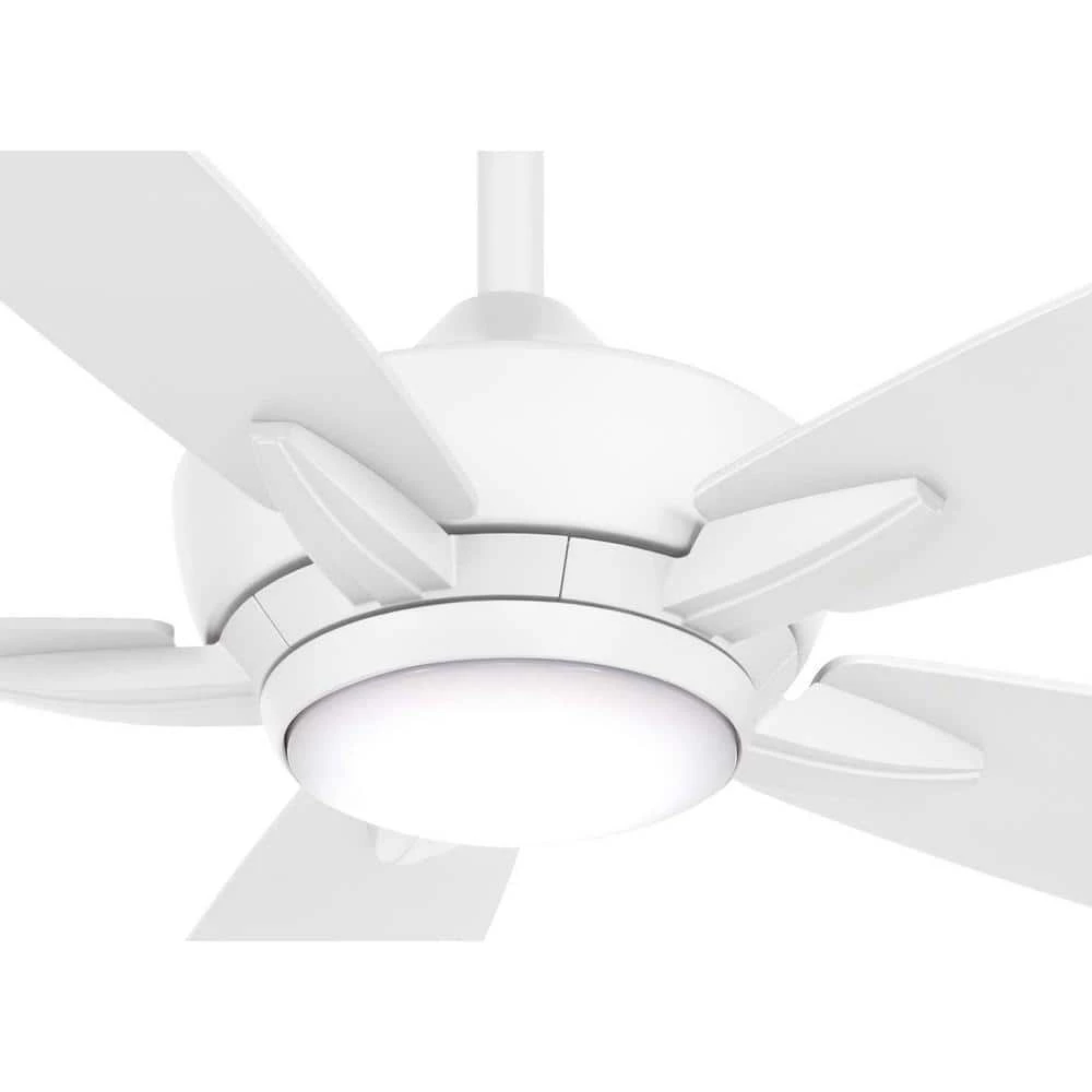 Kelvyn 52 in. Integrated CCT LED Indoor Flat White Ceiling Fan with Remote by MINKA-AIRE - Image 5