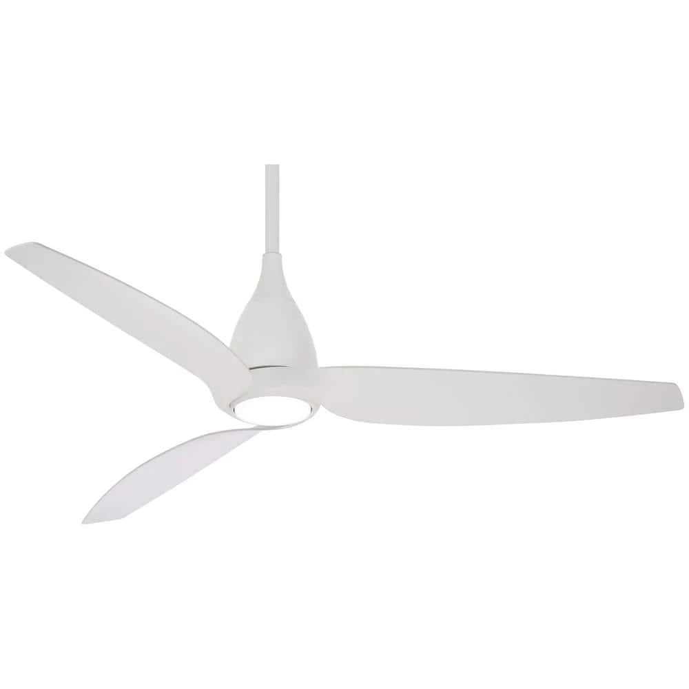 Tear 60 in. Integrated LED Indoor Flat White Ceiling Fan with Light with Remote Control by MINKA-AIRE