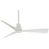 Simple 44 in. Indoor/Outdoor Flat White Ceiling Fan with Remote Control by MINKA-AIRE
