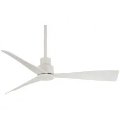 Simple 44 in. Indoor/Outdoor Flat White Ceiling Fan with Remote Control by MINKA-AIRE
