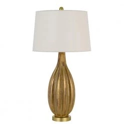 31 in. French Gold Glass Indoor Table Lamp with Shade by CAL Lighting