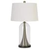 Camargo 28 in. Antique Brass Metal and Glass Table Lamp with Fabric Shade by CAL Lighting