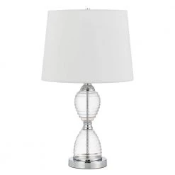 23 in. Glass Table Lamp with Hardback Fabric Shade by CAL Lighting