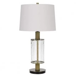 Morrilton 31 in. Light Oak Glass Table Lamp with Wood Pole by CAL Lighting