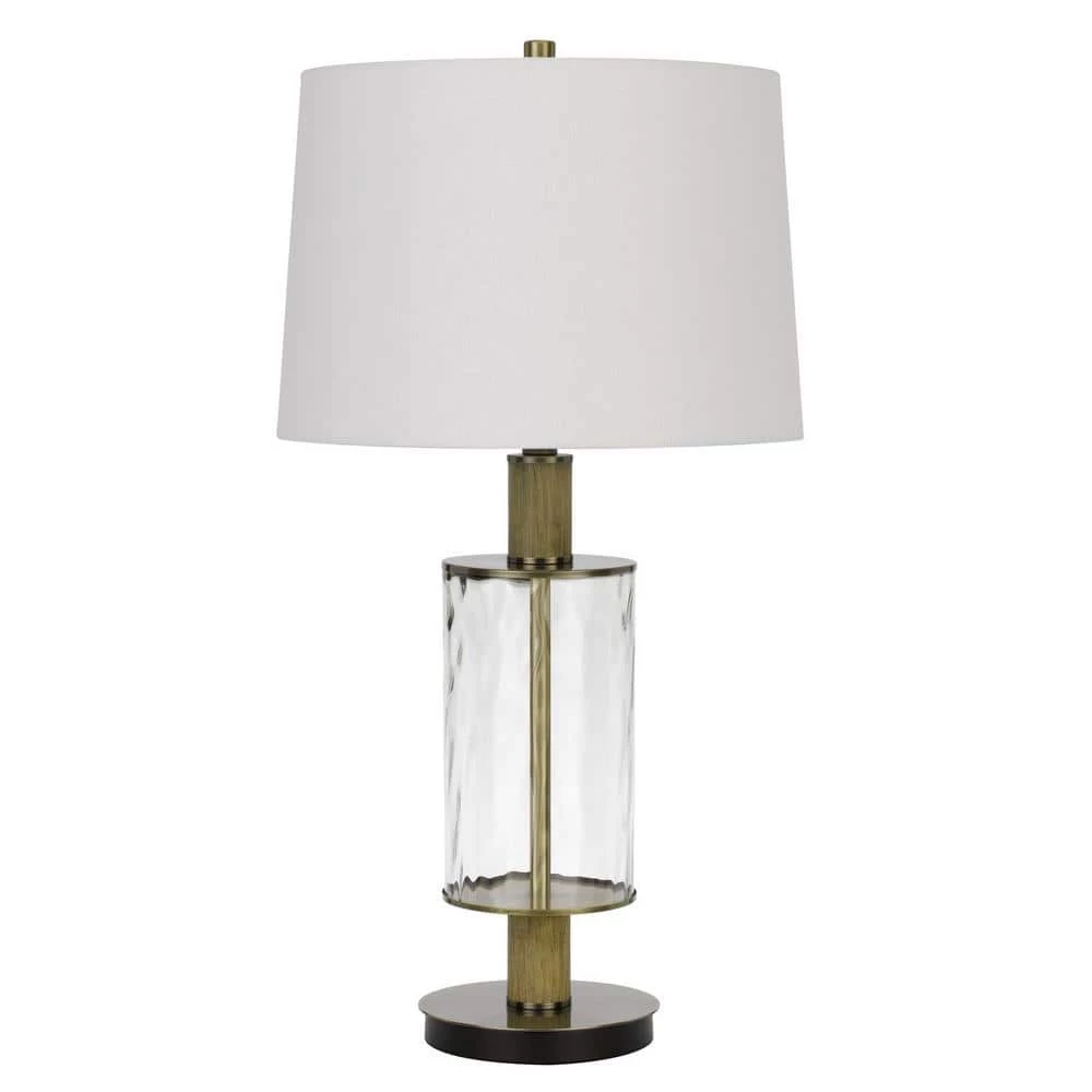 Morrilton 31 in. Light Oak Glass Table Lamp with Wood Pole by CAL Lighting