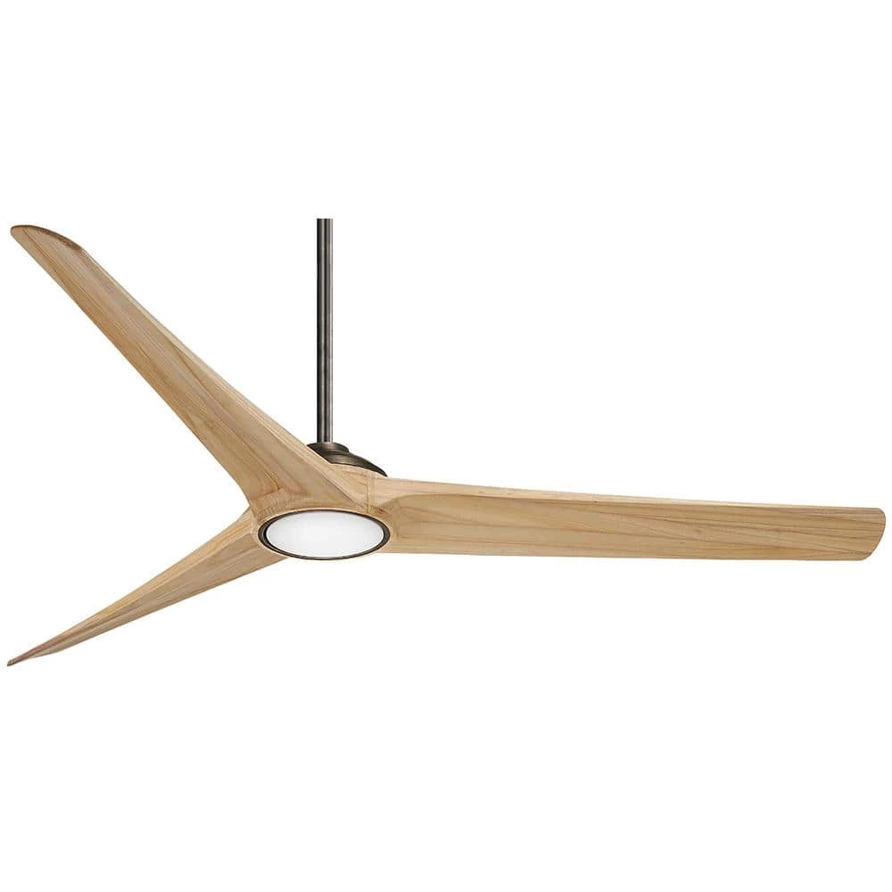 Timber 84 in. Integrated LED Indoor Heirloom Bronze with Maple Ceiling Fan with Light with Remote Control by MINKA-AIRE