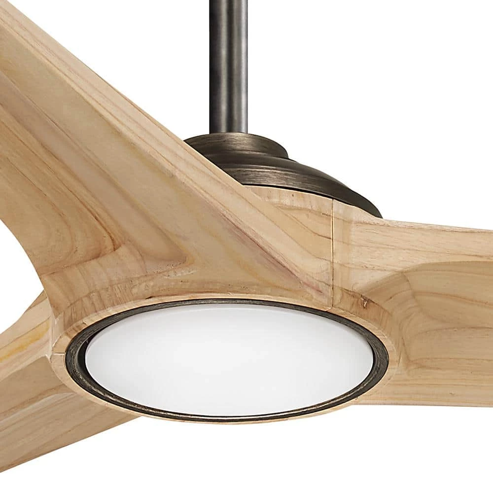 Timber 84 in. Integrated LED Indoor Heirloom Bronze with Maple Ceiling Fan with Light with Remote Control by MINKA-AIRE - Image 2