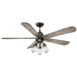 Alva 56 in. Integrated LED Indoor Heirloom Bronze Ceiling Fan with Light with Remote Control by MINKA-AIRE
