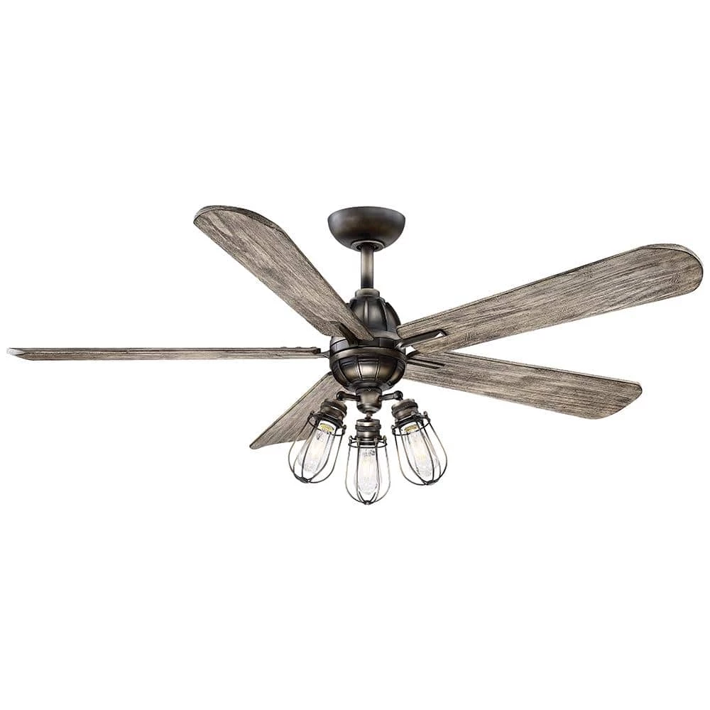 Alva 56 in. Integrated LED Indoor Heirloom Bronze Ceiling Fan with Light with Remote Control by MINKA-AIRE