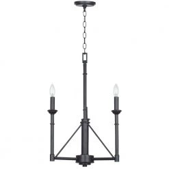Monclova 3-Light Industrial Bronze Chandelier by CAL Lighting