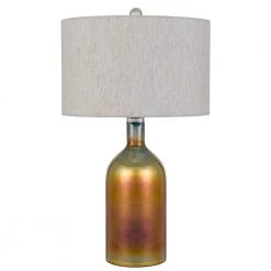27.5 in. Iridescent Glass Table Lamp with Linen Hardback Shade by CAL Lighting