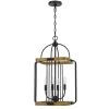 Ripon 4-Light Metal Chandelier with Wood Finish by CAL Lighting