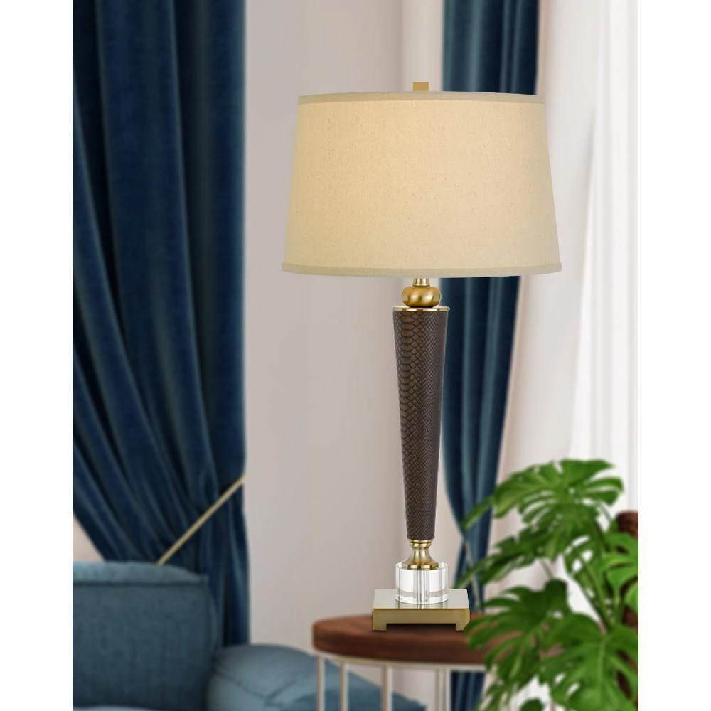 31 in. Sebree Resin Leatherette Table Lamp with Crystal Font by CAL Lighting - Image 2