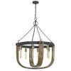 Apulia 34.75 in. H 8-Light Light Oak/Iron Metal and Wood Chandelier by CAL Lighting