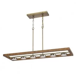 Kelso 6-Lights Light Oak Wood Finish Island Fixture by CAL Lighting