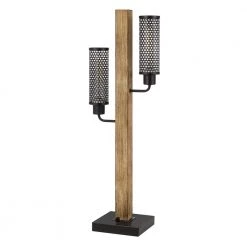 32 in. Light Oak Wood Table Lamp with Mesh Shades by CAL Lighting